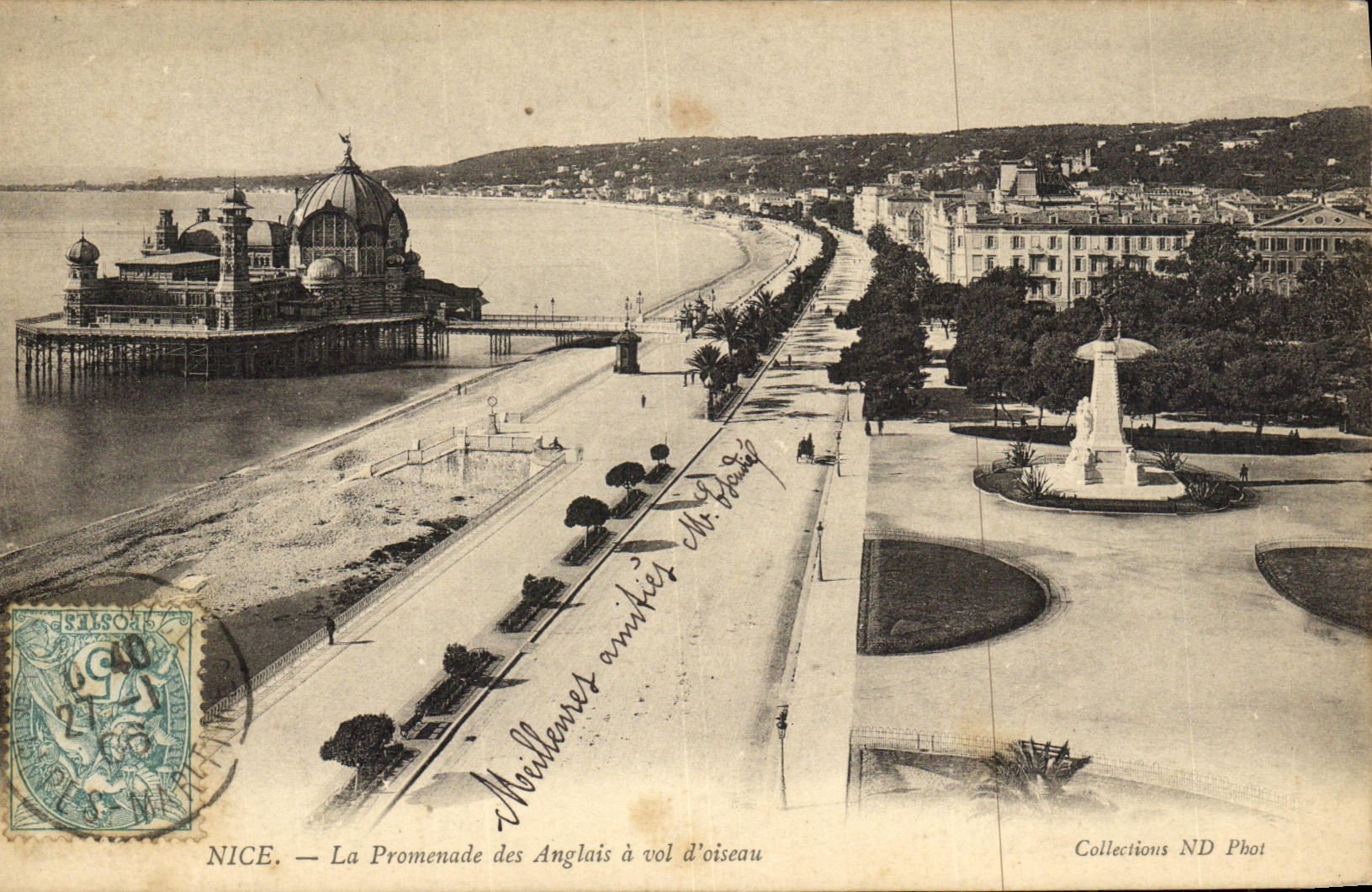 CPA Nice La Promenade des Anglais a Vol d Oiseau
