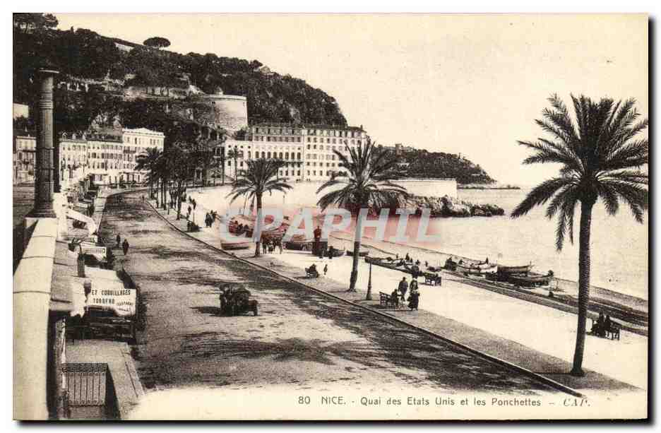 CPA Nice Quai des Etats Unis et les Ponchettes