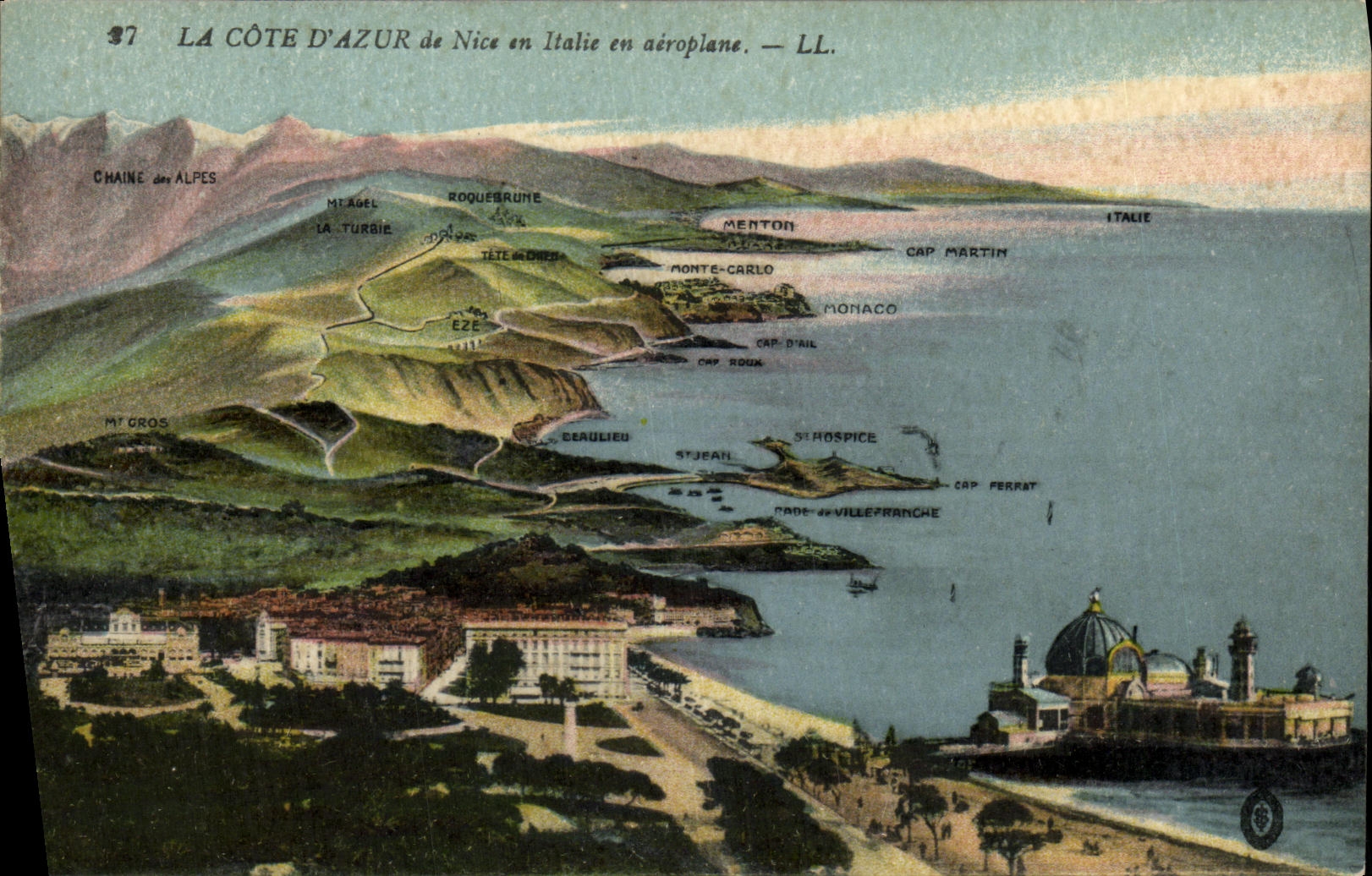 CPA Nice en Italie en aeroplane 