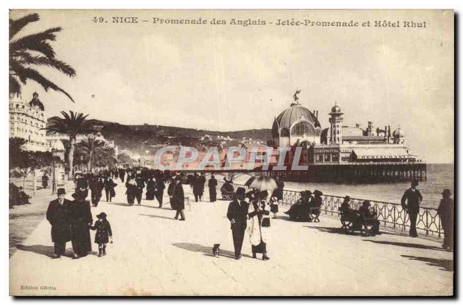 CPA Nice Promenade des Anglais Jetee Promenade et Hotel Rhul