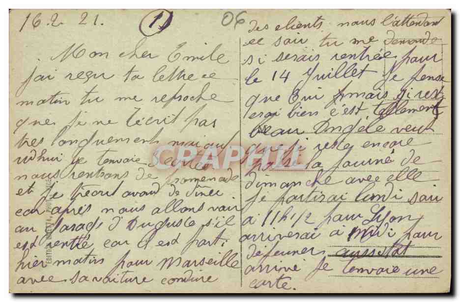 CPA Nice Cimiez et les Hotels — Rückseite