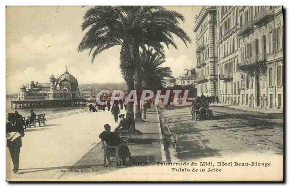 CPA Nice Promenade du Midi Hotel Beau Rivage