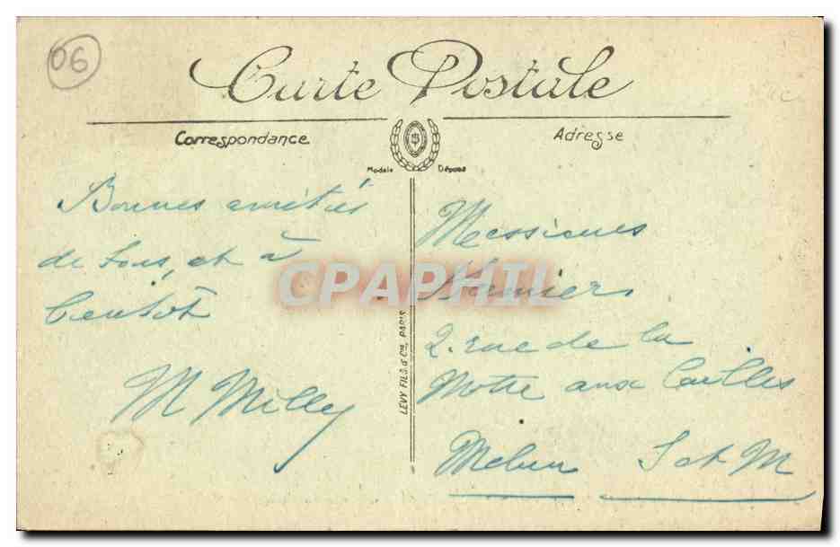 CPA Nice Les Jardins et la Jetee Promenade — Rückseite