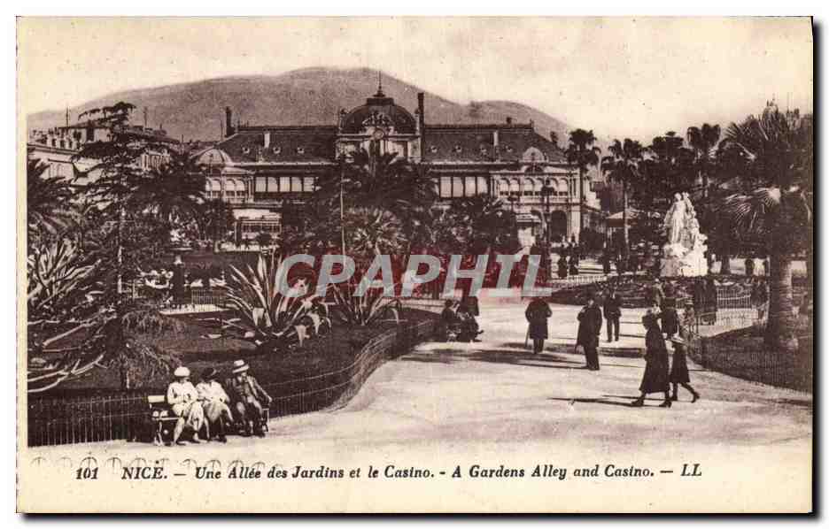 CPA Nice une allee des jardins et le casino