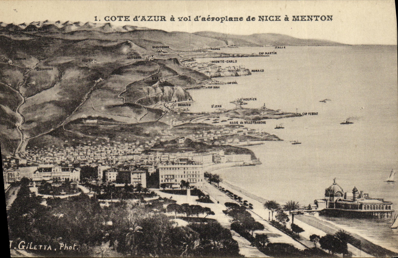 CPA Nice Cote d Azur a Vol d aeroplane