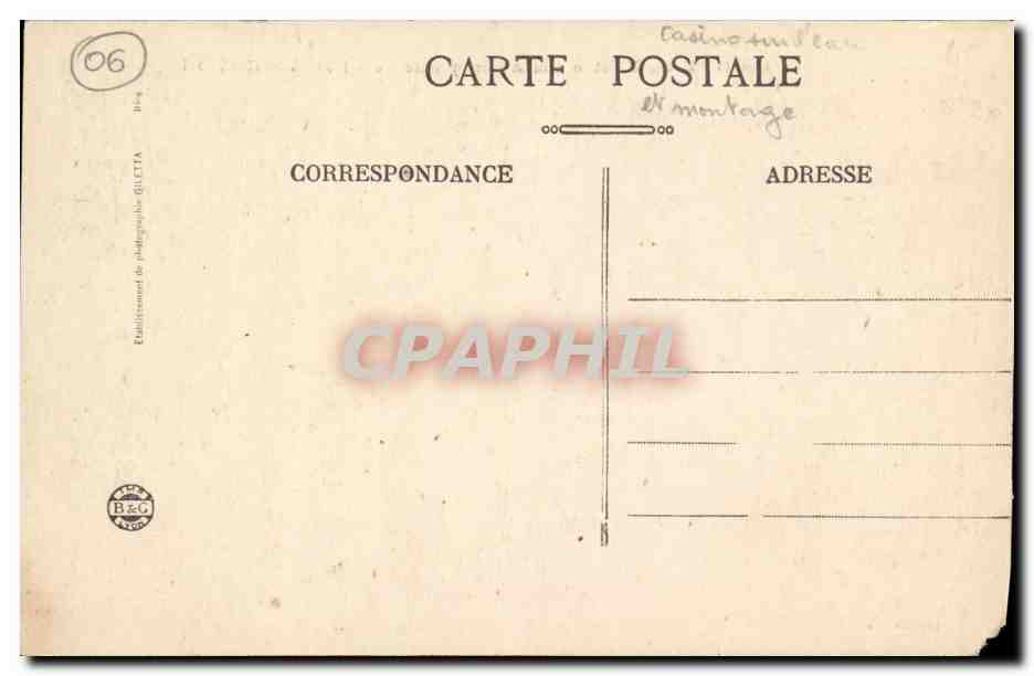 CPA Nice Cote d Azur a Vol d aeroplane — Verso