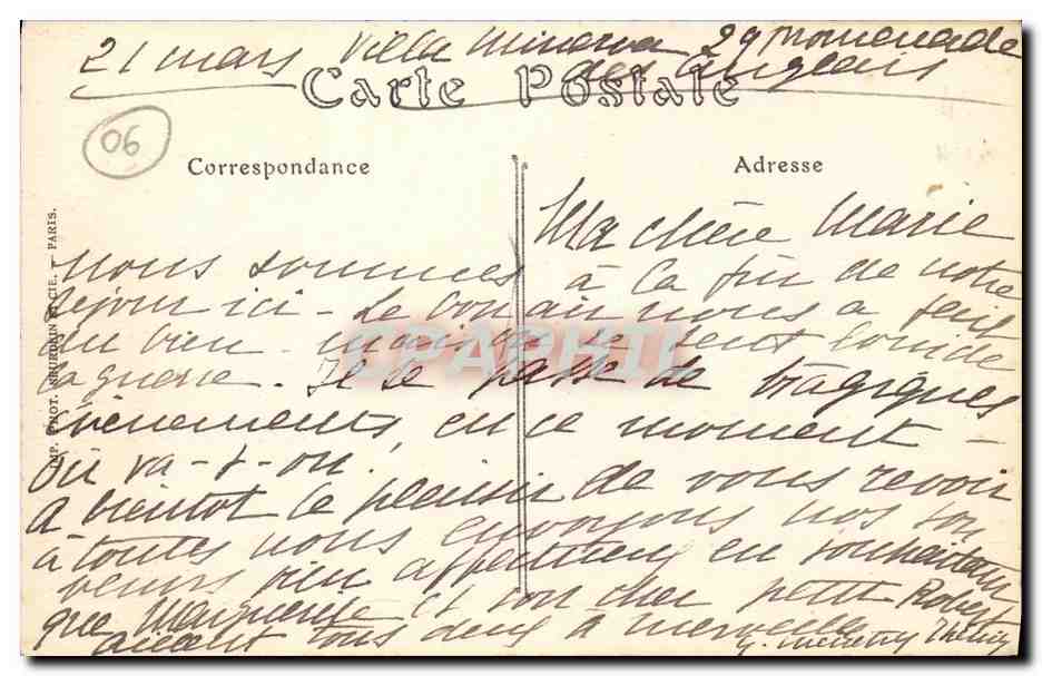 CPA Nice Un Coin de Jardin Public — Rückseite