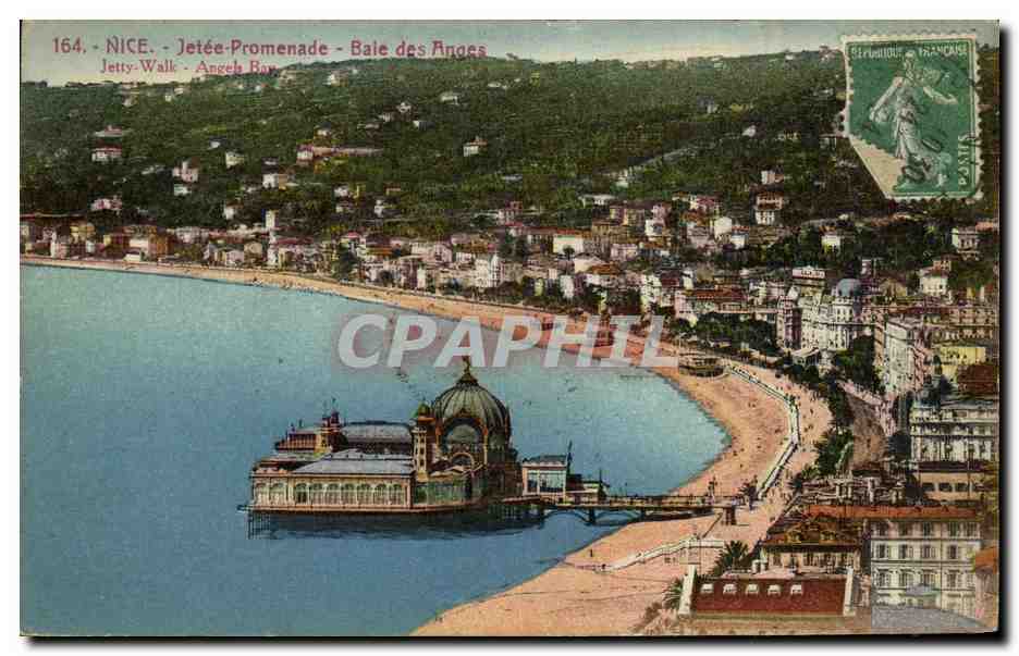 CPA Nice Jetee promenade Baie des anges