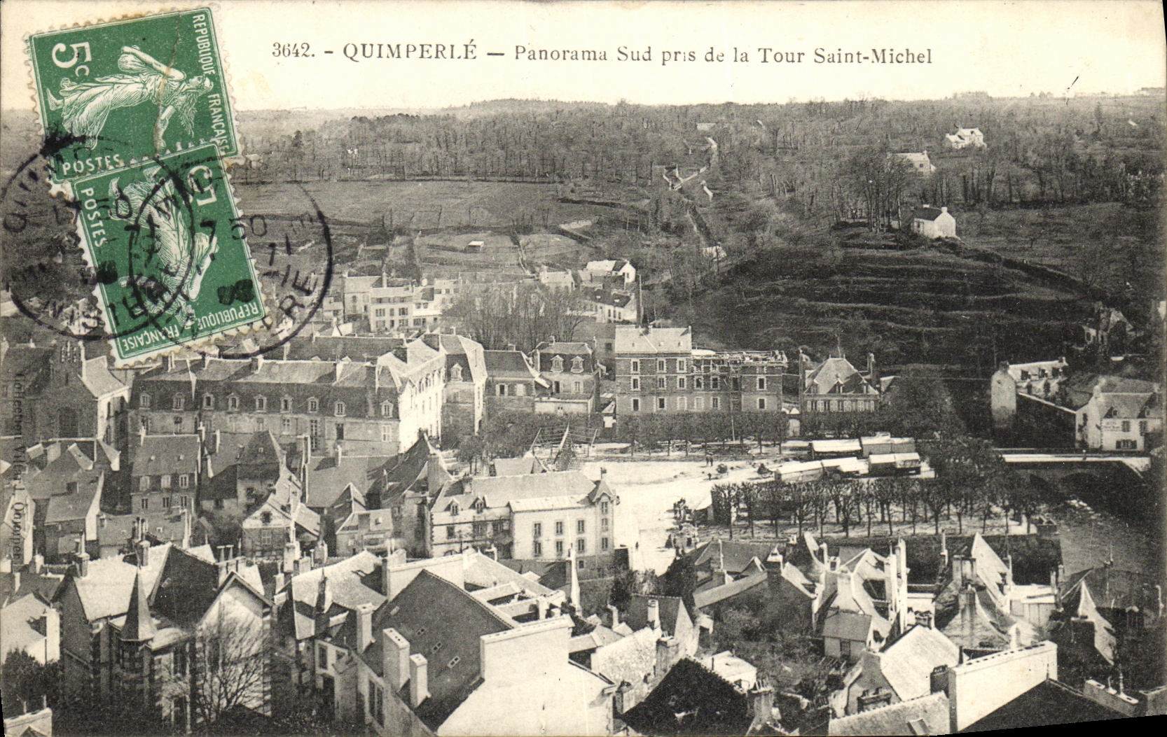 CPA Quimperle Panorama Sud pris de la Tour Saint Michel