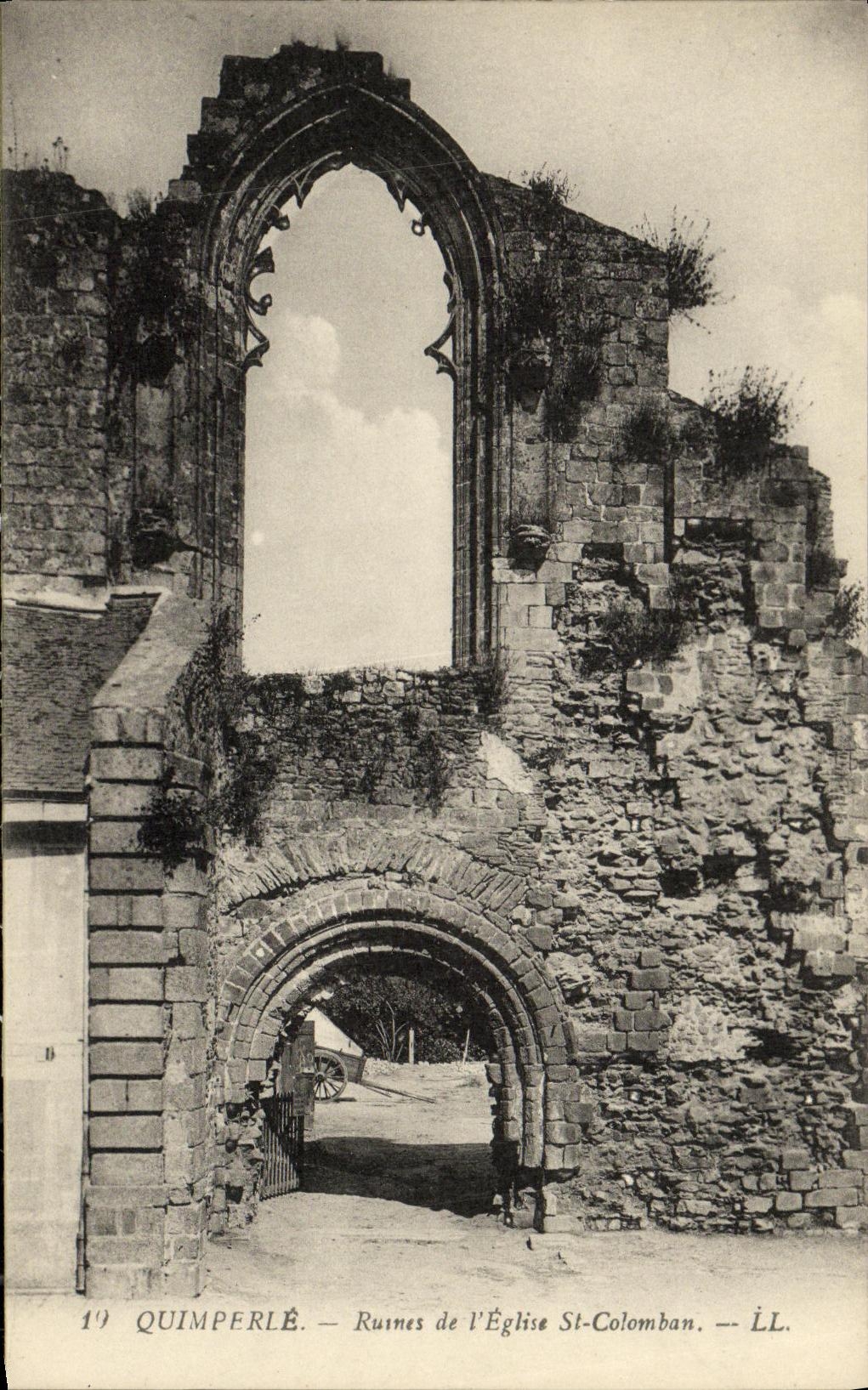 CPA Quimperle Ruines de L Eglise St Colomban