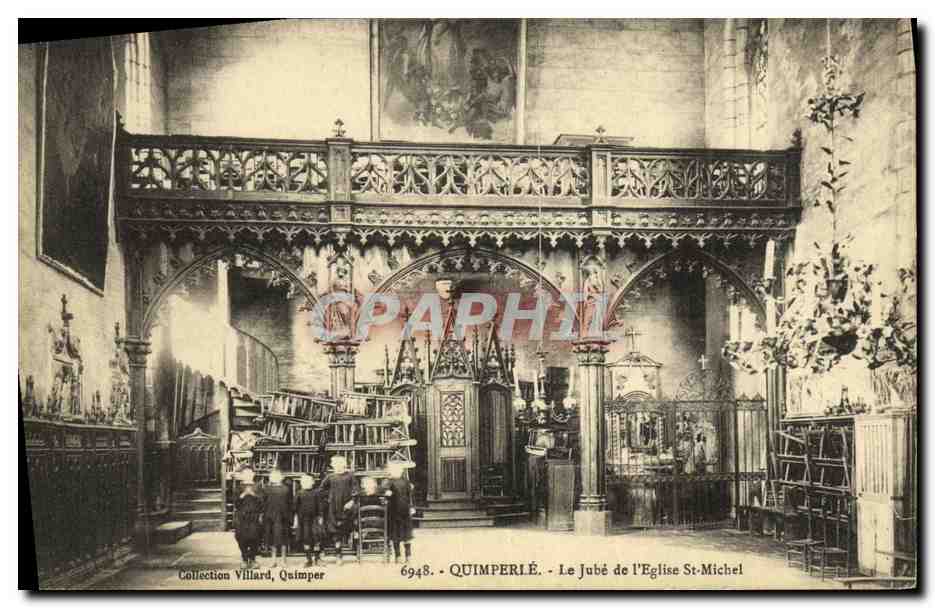 CPA Quimperle Le Jube de L Eglise St Michel Enfants