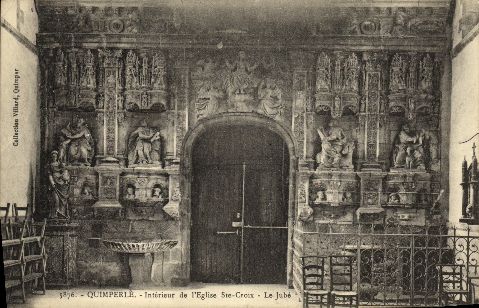 CPA Quimperle Interieur de L Eglise Sainte Croix Le jube 