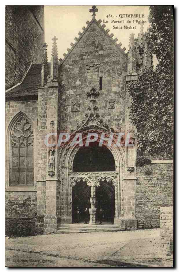 CPA Quimperle Le Portail de L Eglise Saint Michel