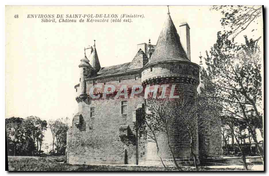 CPA Saint Pol de Leon Environs De Sibiril Chateau de Kerouzere