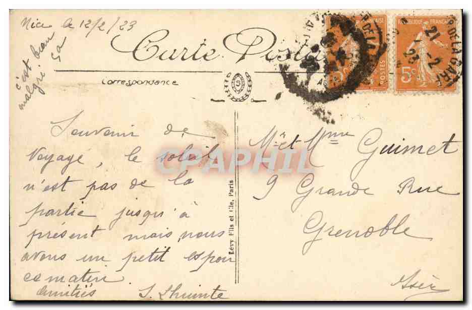CPA Nice Le Port Bateaux — Verso