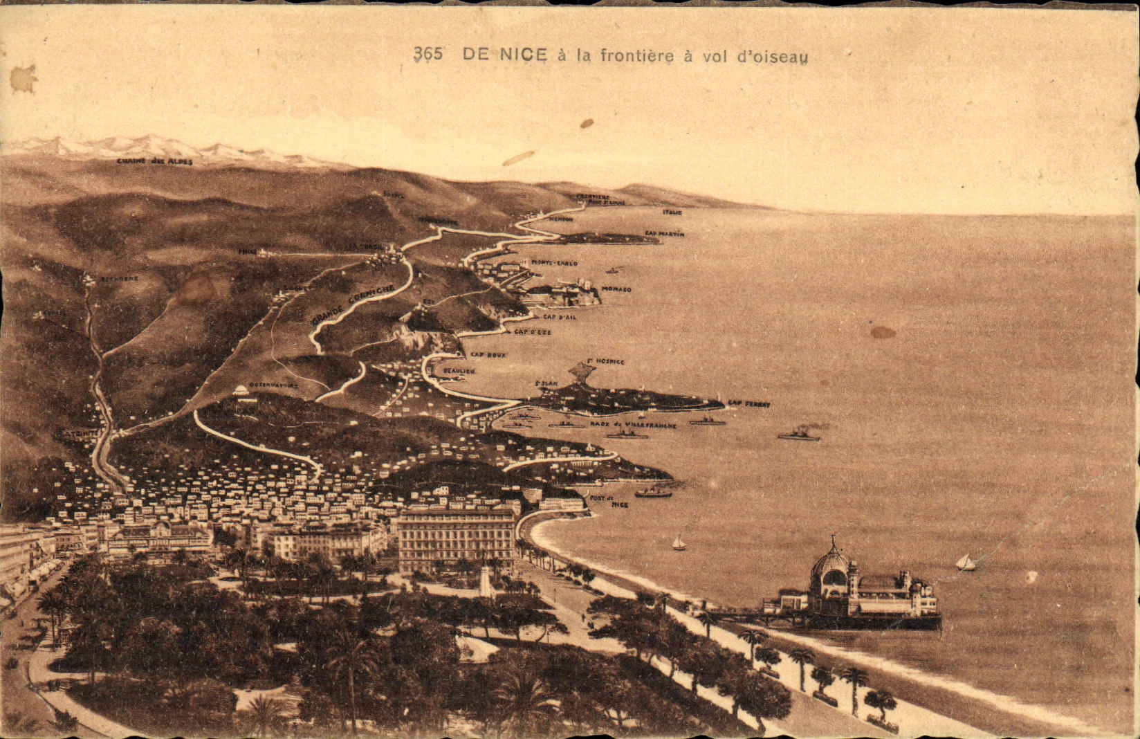 CPA Nice a La Frontiere a Vol d oiseau
