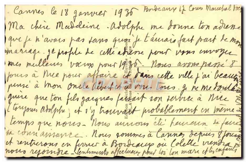 CPA Nice a La Frontiere a Vol d oiseau — Rückseite