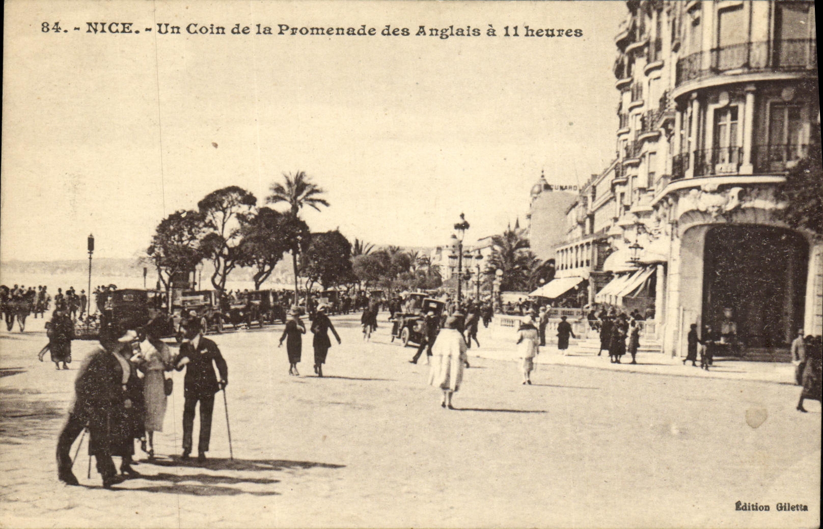 CPA Nice Un Coin de la Promenade des Anglais a 11 heures