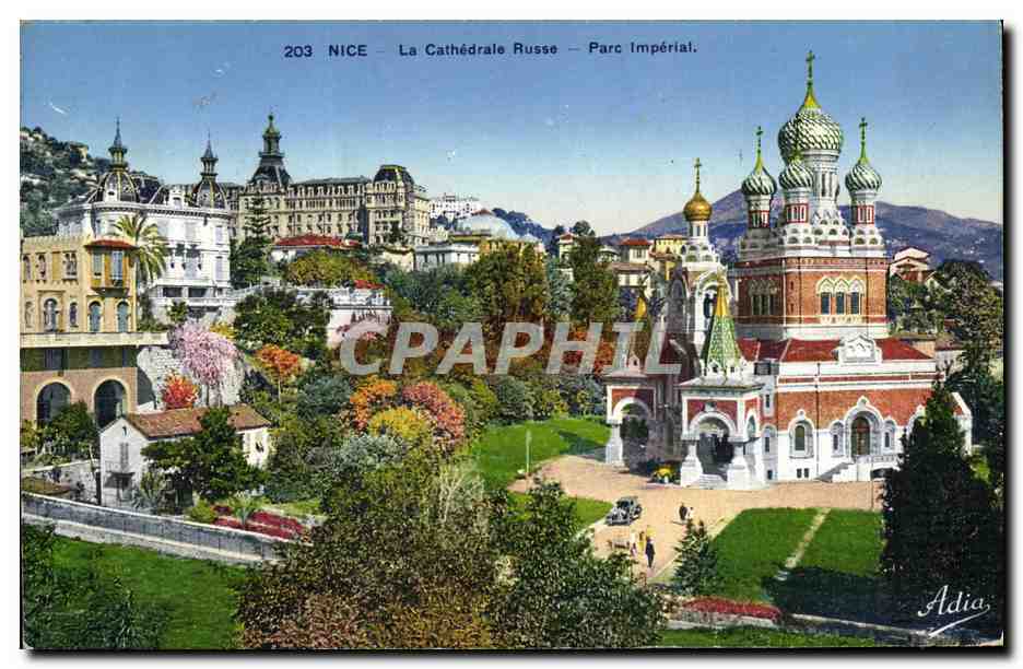 CPA Nice La Cathedrale Russe Parc Imperial