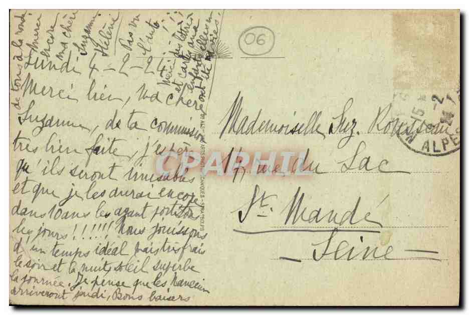 CPA Nice Cinnez Les Hotels et le Mont Chauve — Verso