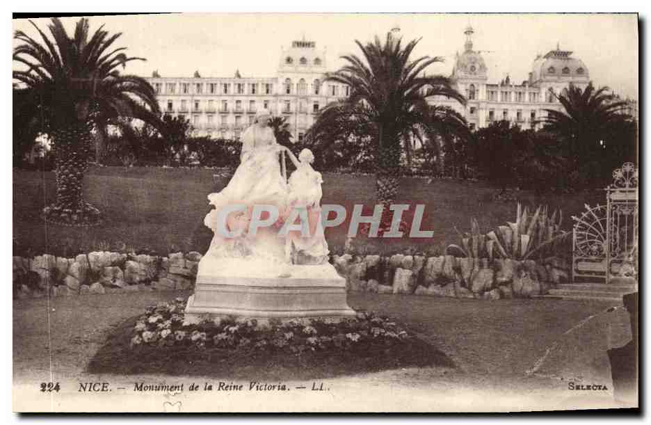 CPA Nice Monument de la Reine Victoria