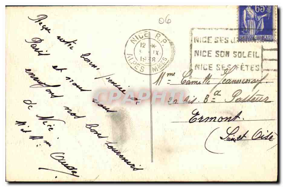 CPA Nice La Grotte du Jardin du Roi Albert l er — Rückseite