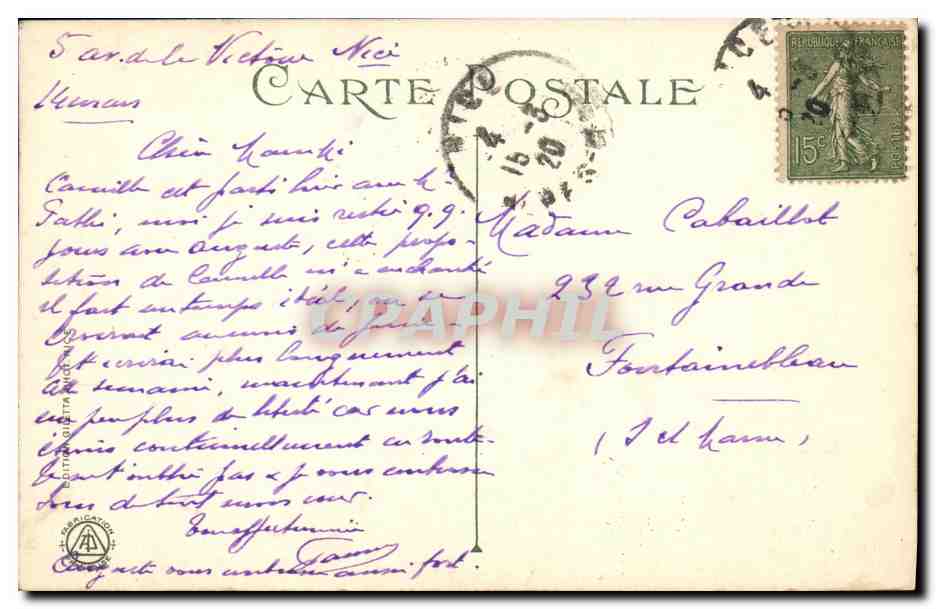 CPA Cote d Azur a vol d aero de Cannes a Nice  — Rückseite
