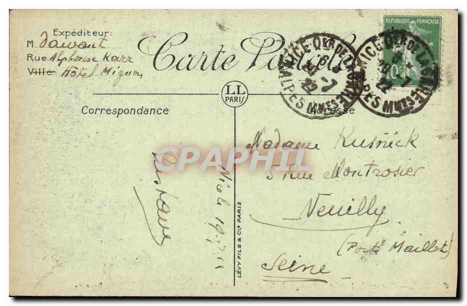 CPA Nice Vue sur la Jetee et la Promenade des Anglais — Rückseite