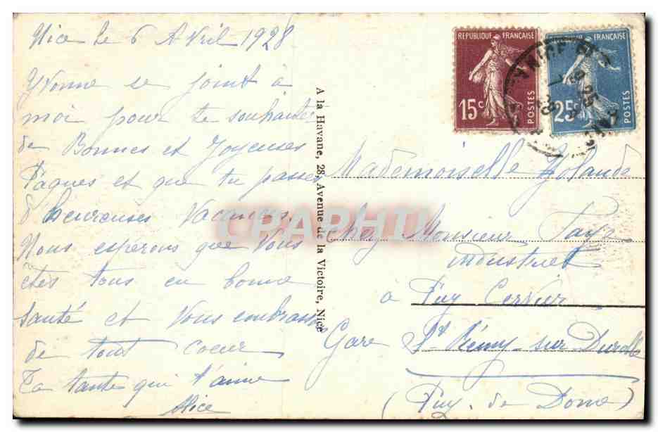 CPA Nice Un coin du Vieux Nice Ane Femme Mule — Rückseite
