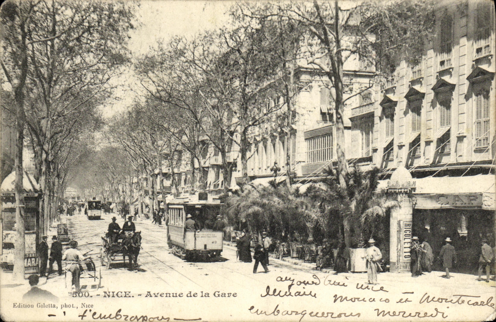 CPA Nice Avenue de la Gare Tramway