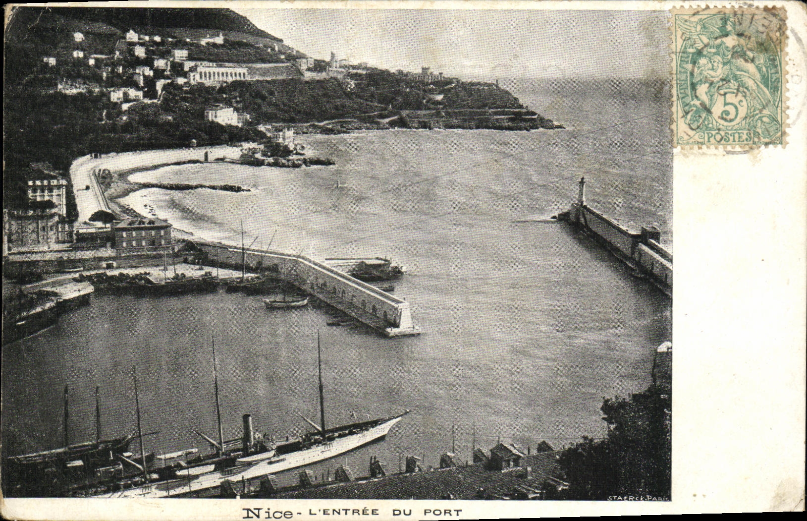 CPA Nice L Entree du Port Bateau