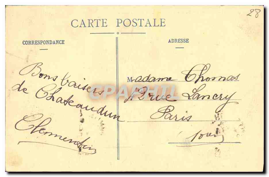 CPA Chateaudun Barricade tournee de Philippoteaux Militaria — Verso