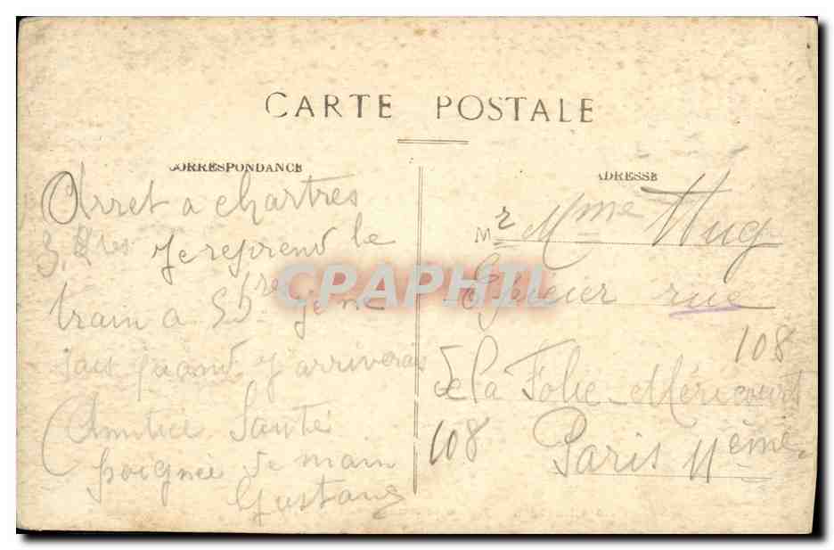 CPA Chartres Monument commemoratif — Verso