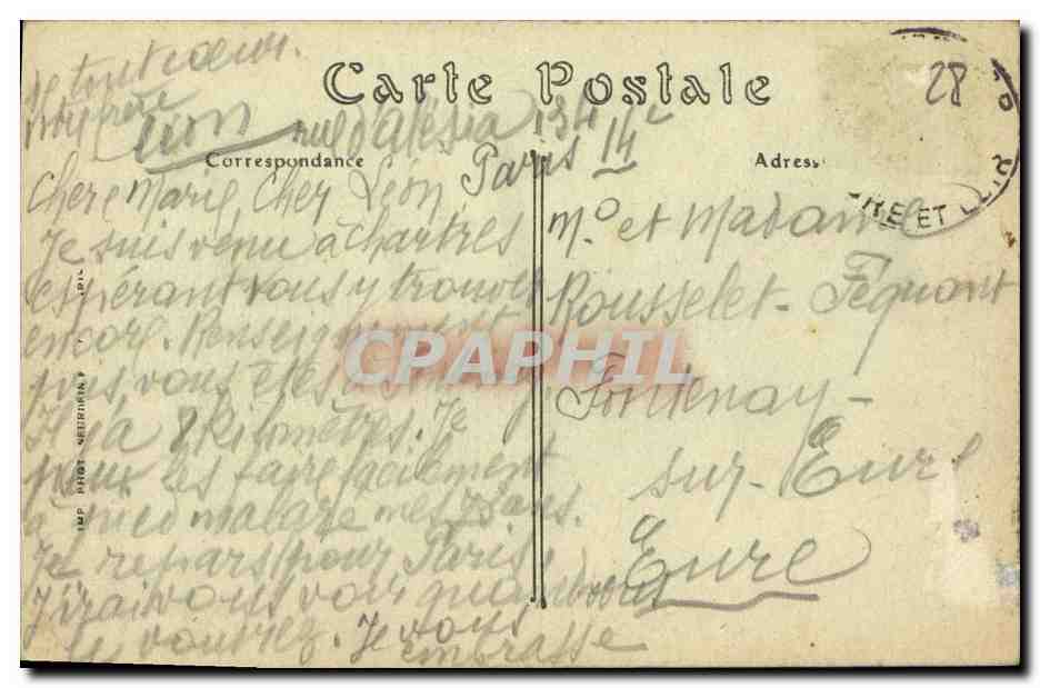 CPA Cathedrale de Chartres Fragment du Tour du Choeur XVl e siecle — Verso