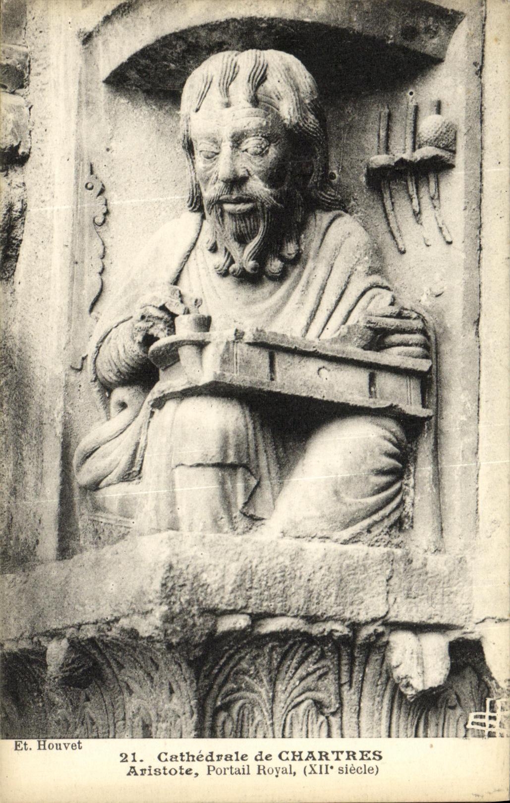 CPA Cathedrale de Chartres Aristote Portail Roayl Xll e siecle