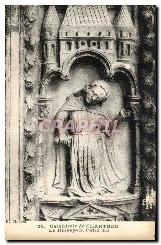 CPA Cathedrale de Chartres Le Desespoir Portail Sud 