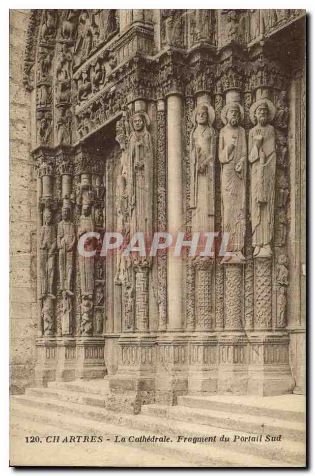 CPA Chartres La Cathedrale Fragment du Portail Sud