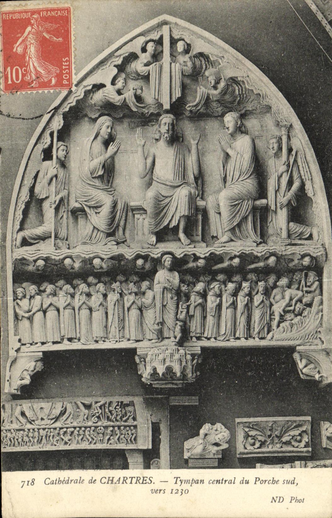Cathédrale de Chartres — Tympan central du Porche sud, vers 1230 — ND Phot