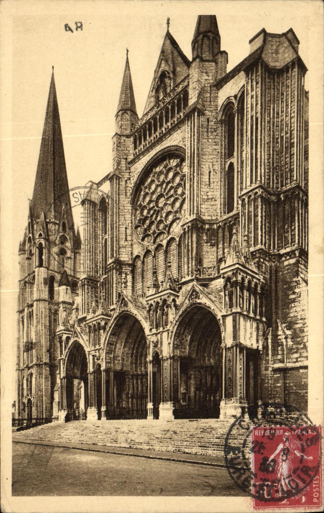 Chartres (Eure-et-Loir) — Le Portail Sud et la Vieille Tour — Les Éditions d'Art Yvoll