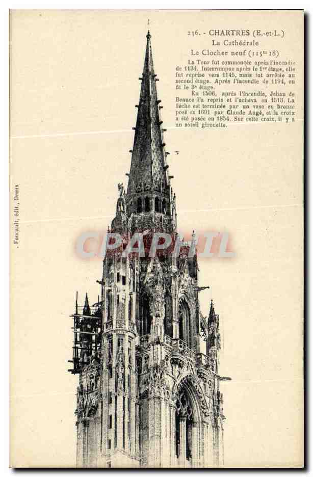 CPA Chartres La Cathedrale Le Clocher neuf