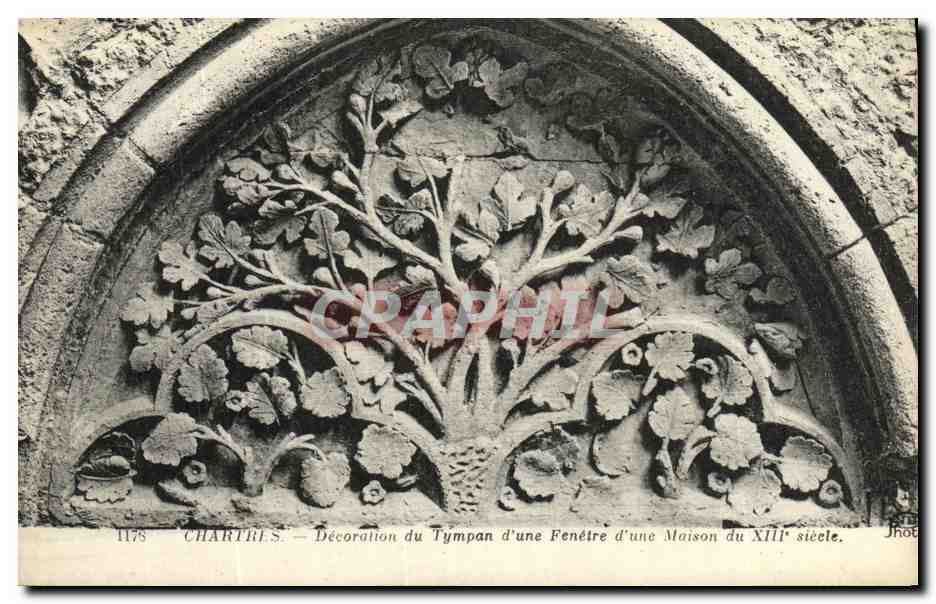 CPA Chartres Decoration du Tympan d une Fenetre d une Maison du Xlll e siecle
