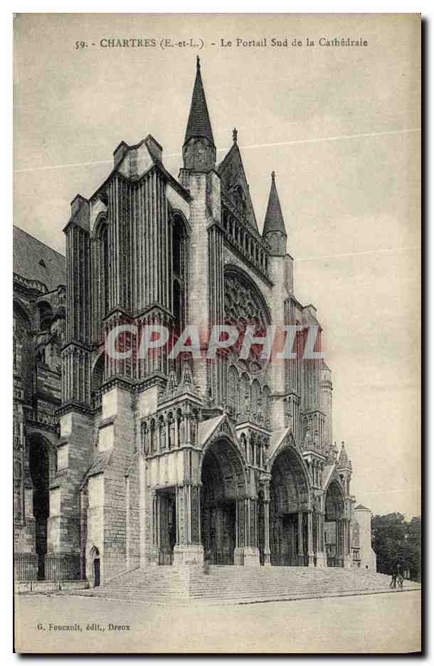 CPA Chartres Le Portail Sud de la Cathedrale