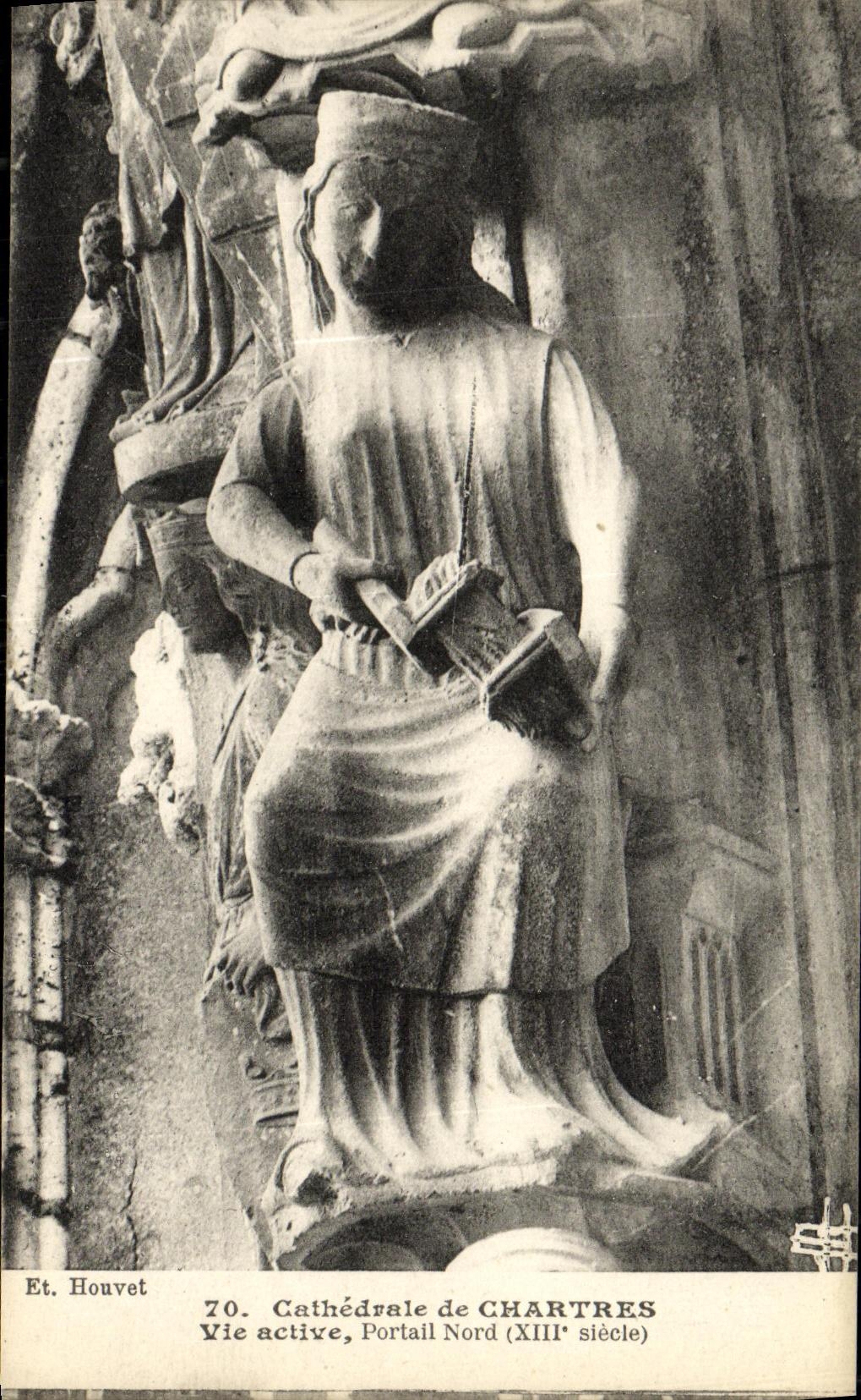 Vie active — Portail Nord — Cathédrale de Chartres (XIIIe siècle) — Et. Houvet