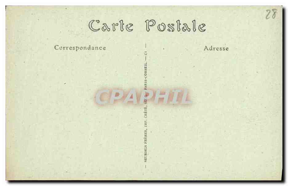CPA Cathedrale de Chartres Portail Oeeidental Vieillard de l Apocalypse — Verso