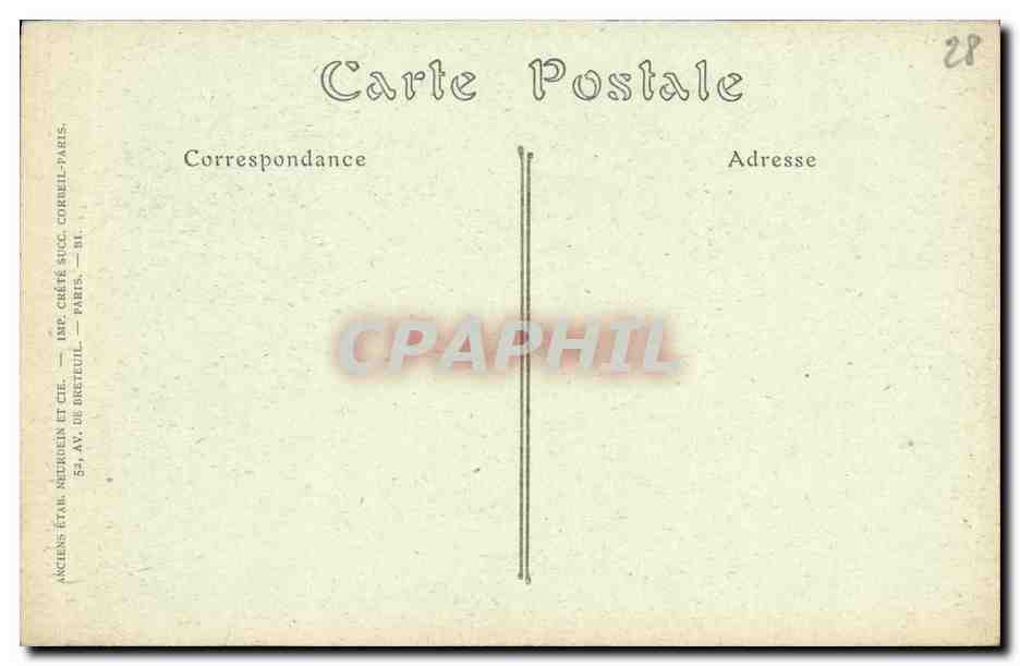 Cathédrale de Chartres — Linteau du Portail sud-ouest, L'Annonciation — éditeur ancien — Reverso