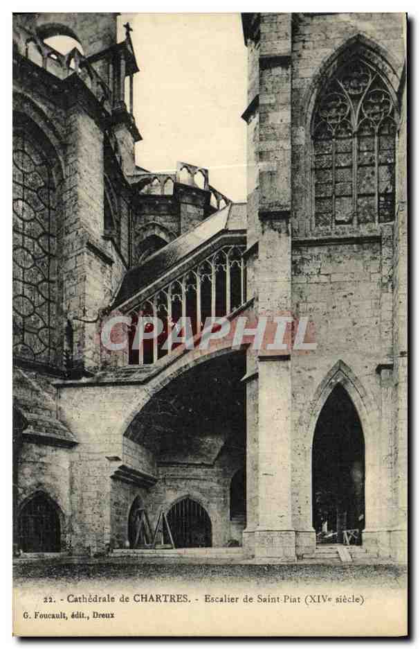 CPA Cathedrale de Chartres Escalier de Saint Piat
