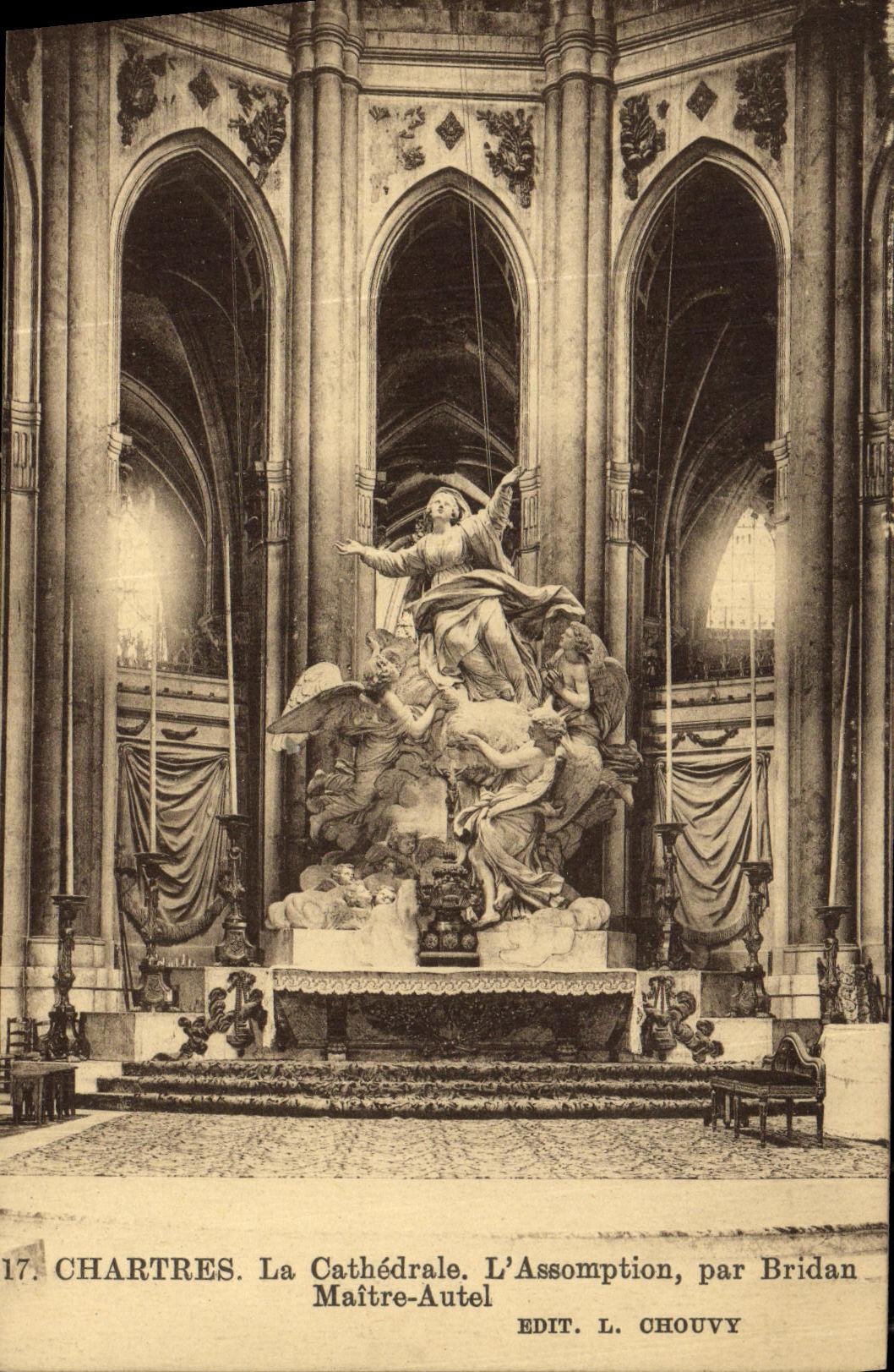Chartres. La Cathédrale. L'Assomption, par Bridan — Maître-Autel — Édit. L. Chouvy, n°17