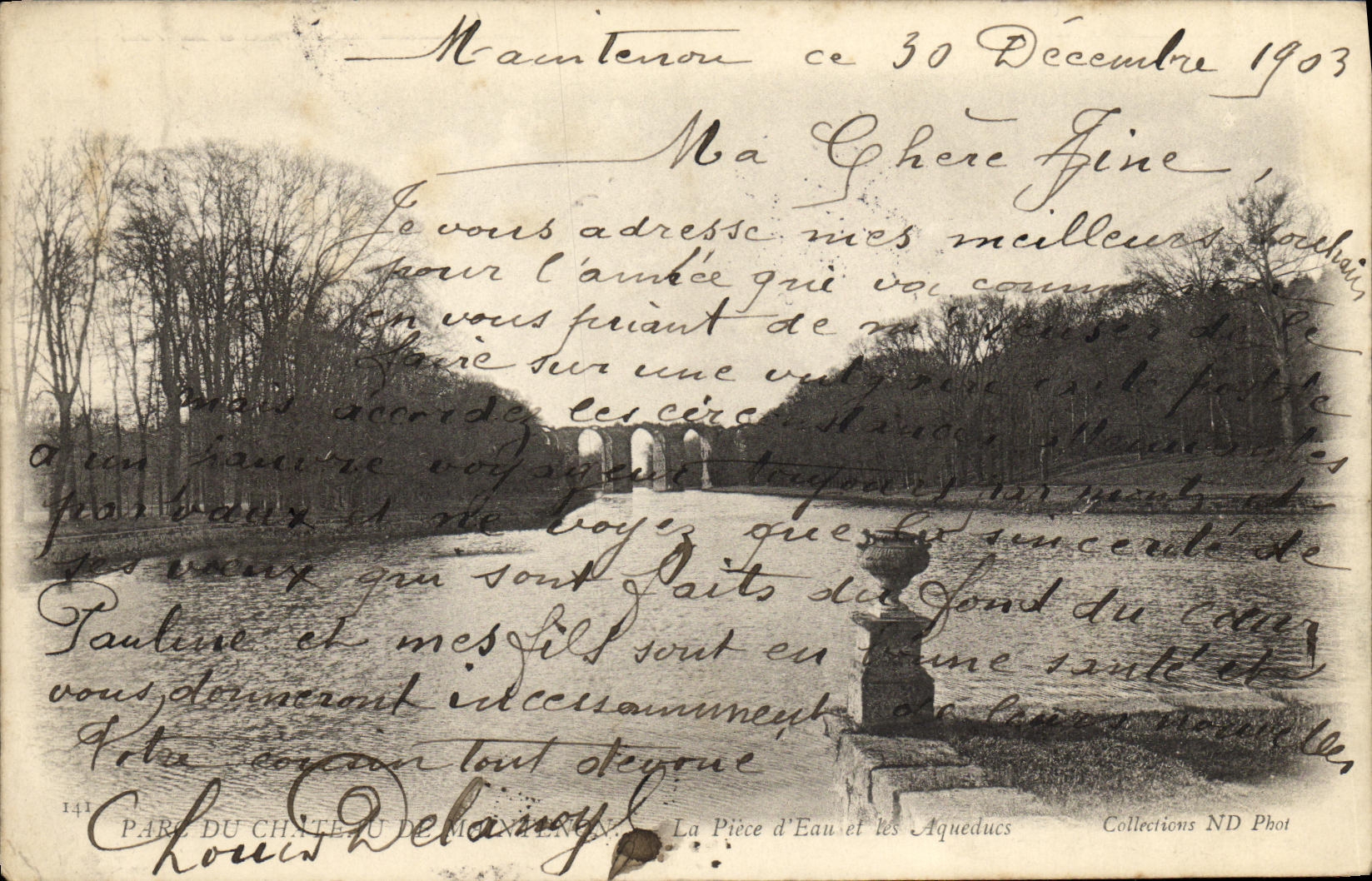 Maintenon — Le Château de Maintenon — Parc du Château de Maintenon, La Pièce d'Eau et les Aqueducs — Éditeur : Paris, Château de Maintenon, Collections ND Phot, n°141