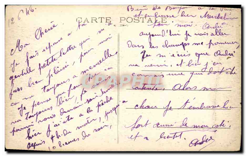 Fleurs — Décoration florale avec vignette de château — G. Foucault, édit. - Dreux — Reverso