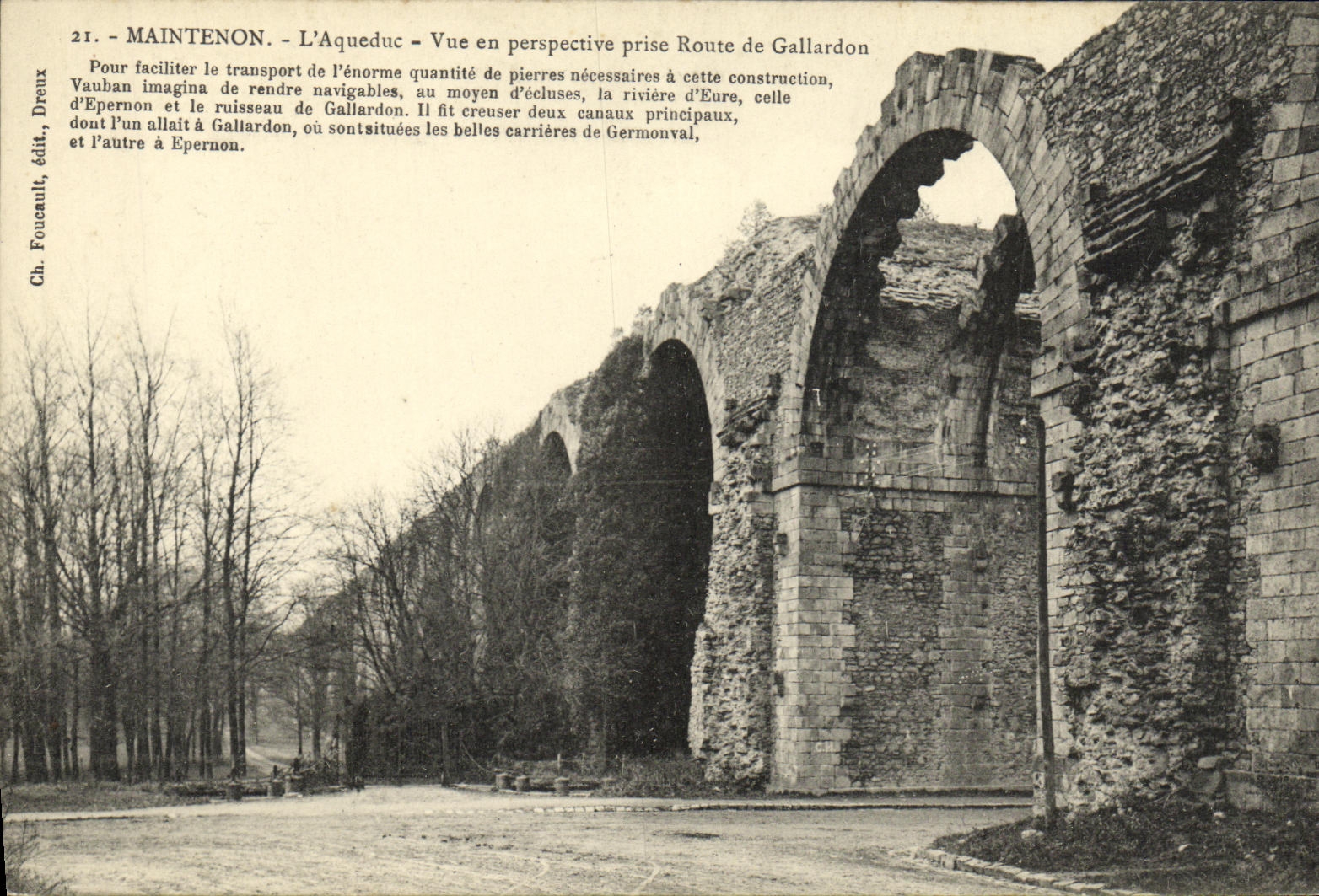 Maintenon - L'Aqueduc - Vue en perspective prise Route de Gallardon
